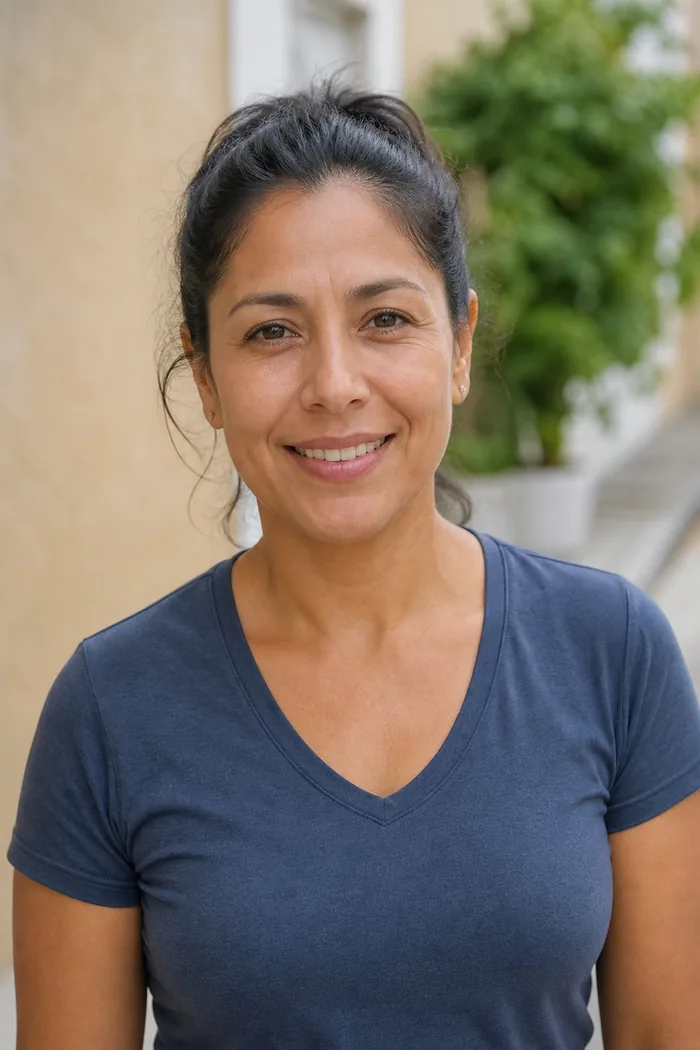 Lucia, a fictional exercise buddy demo persona from Mexico